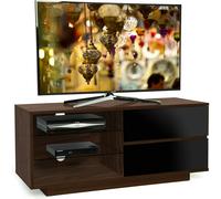 Centurion Supports Gallus Premium Walnut with 2-Black Drawers and 3-Shelves 32"-55" LED/OLED/LCD TV Cabinet