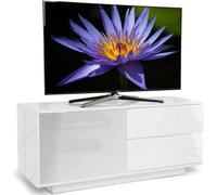 Centurion Supports Gallus Ultra Remote Friendly Beamthru Gloss White With 2-White Drawers 32"-55" Flat Screen Cabinet Tv Stand