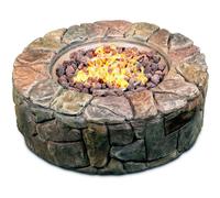 Centurion Supports KALUYA Garden & Patio Gas Fire Pit with Stone Finish Fully Assembled in Bronze Centurion Supports Bronze