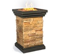 Centurion Supports Makara Hand-Crafted Stone Fire Column Garden And Patio Fire Pit