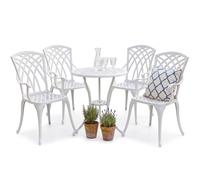 Centurion Supports OSHOWA Garden Table & 4 Chairs Bistro Set in White Centurion Supports White