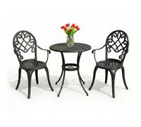 Centurion Supports Prego Garden And Patio Table And 2 Large Chairs With Armrests Cast Aluminium Bistro Set