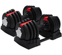 Centurion Supports Strongology Element18 Black And Red Home Fitness Smart Adjustable Dumbbell From 1.5Kg Up To 18Kg Training Weights Pair