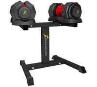 Centurion Supports Strongology Urban25 Red Adjustable Dumbbell Pair With Free Durable Steel Adjustable Urban25 Dumbbell Floor Stand