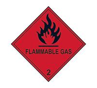 CenturionFlammable Gas Class 2 LABEL - Hazardous Substances - Self-Adhesive Vinyl Sticker - 100mm x 100mm - Roll of 250