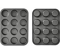 CenturiusCuroisty Non Stick Sturdy 12 Cupcake Baking Muffin Tray Yorkshire Pudding Baking Pan