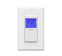 Century 7 Day Programmable in-Wall Timer Switch for Lights, Fans and Motors, Single Pole and 3 Way (Compatible with SPDT) Both Use, Neutral Wire Required, White (Blue Backlight)