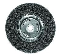 Century Drill & Tool 76864 6" Coarse Crimped Wide Face Bench Grinder Wire Wheel, 1/2"-5/8" Universal Arbor, 6,000 RPM - Ideal for Cleaning