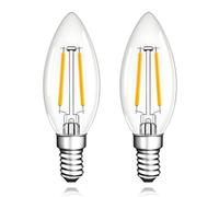 Century Light E14 LED Bulbs, 25Watt Candelabra Light Bulbs Warm White 2700K, 2W Vintage Chandelier Filament Light Bulbs, Candle Lamp for Home or Commercial Decor Ceiling Fan,No Flicker,220V,200LM,2pcs