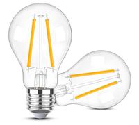 Century Light E27 Edison LED Bulb, 2 W 465 LM Energy Efficiency Class A, 40 W Incandescent Replacement, A60/A19 2700 K, Classic Ultra-Efficient, Label A, Non-Dimmable, Pack of 2