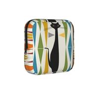 Century Modern Art Cat, Sanitary Pad Storage Bag, Pad Holder Bag with Zipper, Change Purse