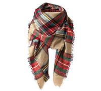 Century Star Womens Winter Scarf Fall Plaid Scarf Knit Oversized Large Triangle Scarf for Women Warm Shawl Wrap, Multicolor, One Size