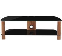 Century TV Stand - Walnut & Black Glass - 120cm - ADCE1200-BLK