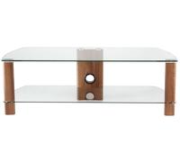 Century TV Stand - Walnut & Black Glass - 120cm - ADCE1200-WAL