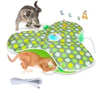 CenviaLuxy Interactive Cat Toy, Flying Bird Cat Toy, With 2-In-1 Feather Motion And Seek Mode, Catching Mysterious Little Mouse, Fun Indoor Toy For Cats And Kittens, Rechargeable 14 * 14 * 7cm
