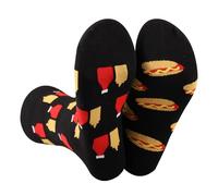 CENWA 1 Pair BBQ Socks Ketchup Mustard Socks Food Lover Gift (UK, Alpha, One Size, Regular, Regular, hot dog Socks UK)