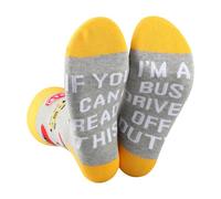 CENWA 1 Pair Bus Driver Socks If You Can Read This I'm A Bus Driver Off Duty Socks Bus Driver Gift (UK, Alpha, One Size, Regular, Regular, bus driver Socks UK)