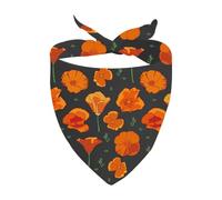CENWA 1 Piece California Poppy Dog Bandana Golden Poppies Over the Collar Dog Bandana California Gift Poppy Lovers Gift (Poppy BLCAK D)