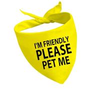 CENWA 1 Piece I’m Friendly Please Pet Me Dog Bandana Friendly Dog Bandana Dog Gift (friendly pet me UK)