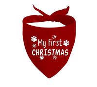 CENWA 1 Piece My First Christmas Dog Bandana First Christmas Puppy Bandana Christmas Dog Gift Puppy Bandana (First CHRISTMAS D)