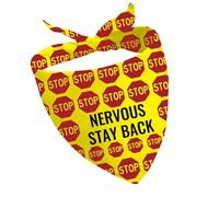 CENWA 1 Piece Nervous Stay Back Dog Bandana Nervous Anxious Dog Bandana (nervous stay back UK)