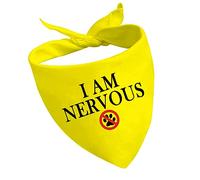 CENWA 1 Piece Yellow Dog Bandana (I Am Nervous D EU2), 70cm * 34cm, Polyester, Drawstring Closure