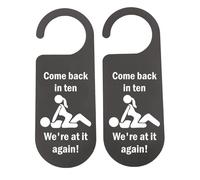 CENWA 2 Pcs Funny Door Hanger Sign Come Back In Ten We're At It Again Door Sign Decor (it again)