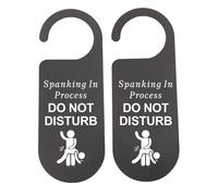 CENWA 2 Pcs Naughty Gift Spanking In Process Door Sign Do Not Disturb Door Hanger Sign (Spanking)