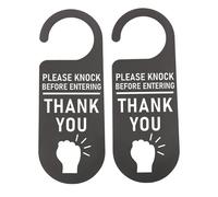 CENWA 2 Pcs PLEASE KNOCK BEFORE ENTERING THANK YOU Door Hanger Sign Door Decor