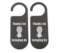CENWA 2 Pcs Thanks For Swinging By Swingers Lifestyle Society Upside Down Pineapple Door Hanger (Swinging)