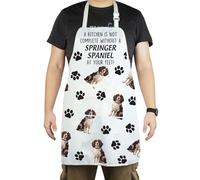 CENWA A Kitchen is Not Complete without A Springer Spaniel Apron Springer Spaniel Dog Lover Gift (SPRINGER SPANIEL apron)