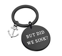 CENWA Boating Gift Sailor Gift Sailing Present But Did We Sink Keychain (But Did K Black)