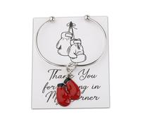 CENWA Boxing Gift Gloves Bracelet Sports Gift - Thank You for Being in My Corner Boxing Gifts for Boxers, 7-11, alloy, no gemstone