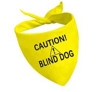 CENWA Caution Blind Dog Bandana for Dogs, Yellow, One Size, Polyester, Pack of 1