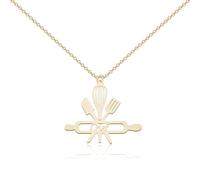 CENWA Chef Charm Necklace Cooking Pendant Necklace Chef Jewelry Gift for Chef Cooking Knife Pendant Gift For The Cook, Stainless Steel, No Gemstone