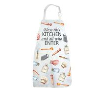 CENWA Christian Gifts God Bless This Kitchen and All Who Enter Apron Kitchen Decor Blessing Cooking Apron Housewarming Gift