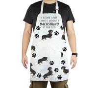 CENWA Dachshund Apron With Pockets Dachshund Lover Gifts Dog Owner Gifts Adjustable Cooking Apron For Animal Dog Lovers (Dachshund Apron EU)