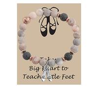CENWA Dance Teacher Pink Zebra Jasper Bracelet Dance Teacher Appreciation Gift It Takes A Big Heart to Teach Little Feet Bracelet, no gemstone