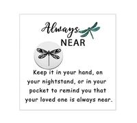 CENWA Dragonfly Always Near Pocket Token Sympathy Gift Remembrance Gift Condolence Gift Loss of Loved One gift (Dragonfly Always Token)