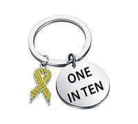 CENWA Endo Awareness Jewelry One in Ten Keychain 1 in 10 Endometriosis Gift for Infertility Mom