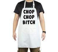 CENWA Funny Chefs Apron Chop Chop Bitch Apron Funny Cooking Apron with Pocket (chop chop bitch apron)