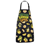 CENWA Funny Easy Peasy Lemon Squeezy Summer Lemon Kitchen Adjustable Apron Gift for Lemon Lover (Lemon Squeezy Apron EU)