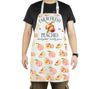CENWA Funny Farm Fresh Peaches Summer Peaches Kitchen Adjustable Apron Gift for Peach Lover (Fresh peaches UK)
