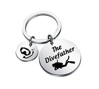 CENWA Funny Father Scuba Diver Gift Diver Dad Gift The Divefather Keychain Freediver Gift ((The Divefather K)