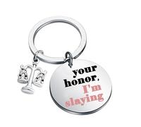 CENWA Funny Lawyer Gift Your Honor I'm Slaying Keychain Lawyer Attorney Graduation Gift (Slaying k EU)