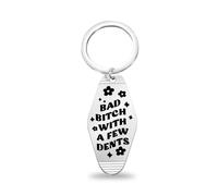 CENWA Funny Sarcastic Keychain Bad Bitch With a Few Dents Keychain Sassy Keychains (BAD BITCH k EU)