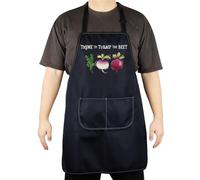 CENWA Funny Vegan Aprons Vegetarian Apron Vegan Food Thyme to Turnip the Beet Cooking Kitchen Apron with Pockets (TURNIP THE BEET UK)