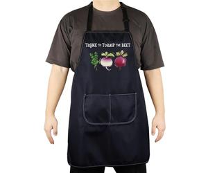 CENWA Funny Vegan Aprons Vegetarian Apron Vegan Food Thyme to Turnip the Beet Cooking Kitchen Apron with Pockets (TURNIP THE BEET UK)