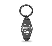 CENWA Getaway Car Motel Keychain Funny Keychains Gifts for Friend (getaway black K)