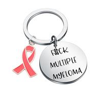 CENWA Multiple Myeloma Awareness Red Ribbon Gift Multiple Myeloma Keychain Cancer Warrior Support Gift red